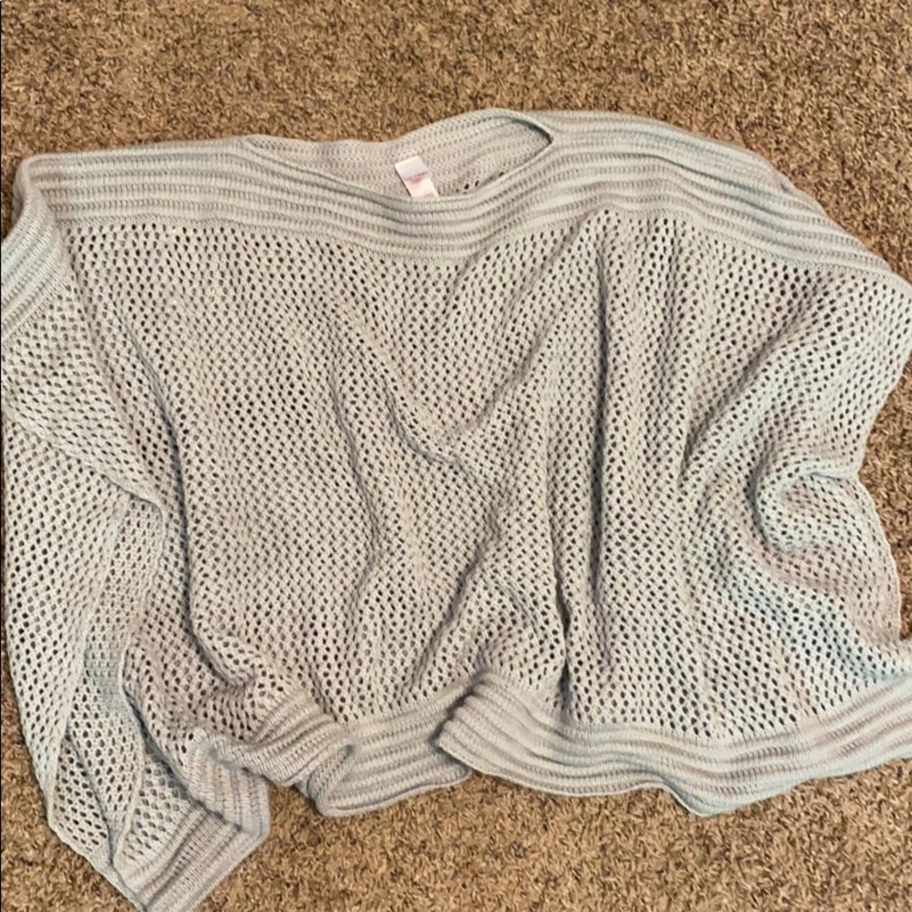 Grey Crochet Poncho
